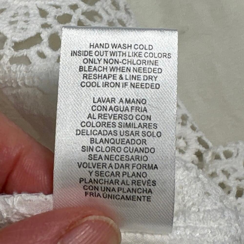 Democracy Embroidered Lace Top Women's S White Fairy Festival Boho - Picture 10 of 14